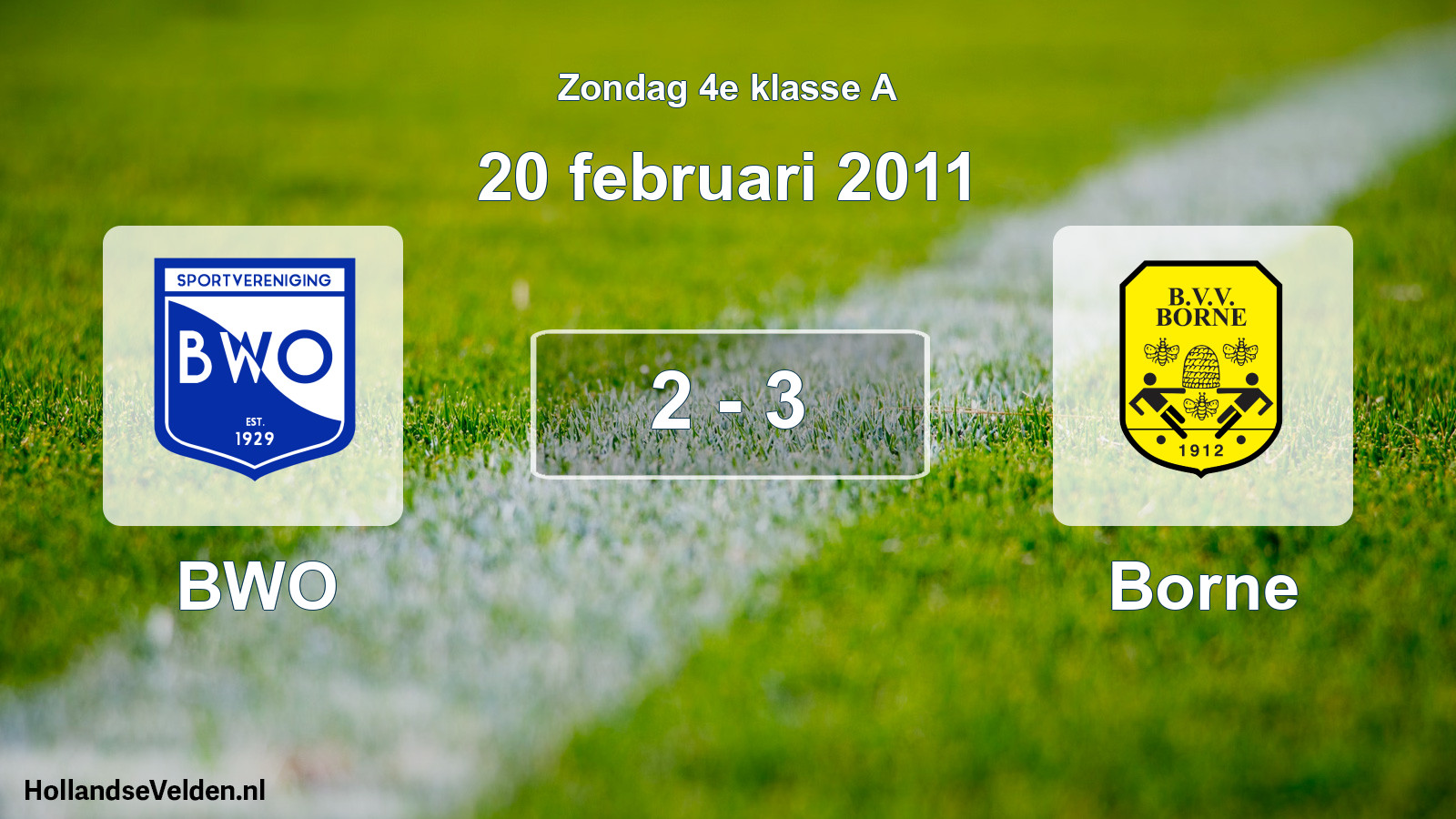 Total number of matches played: BWO - Borne 2 - 3 (20 February 2011)