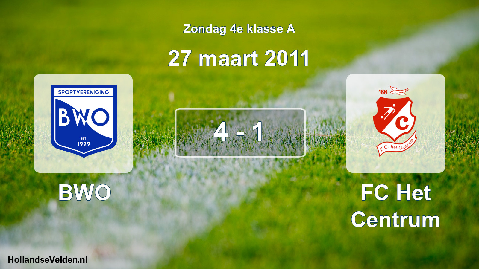 Total number of matches played: BWO - FC Het Centrum 4 - 1 (27 March 2011)