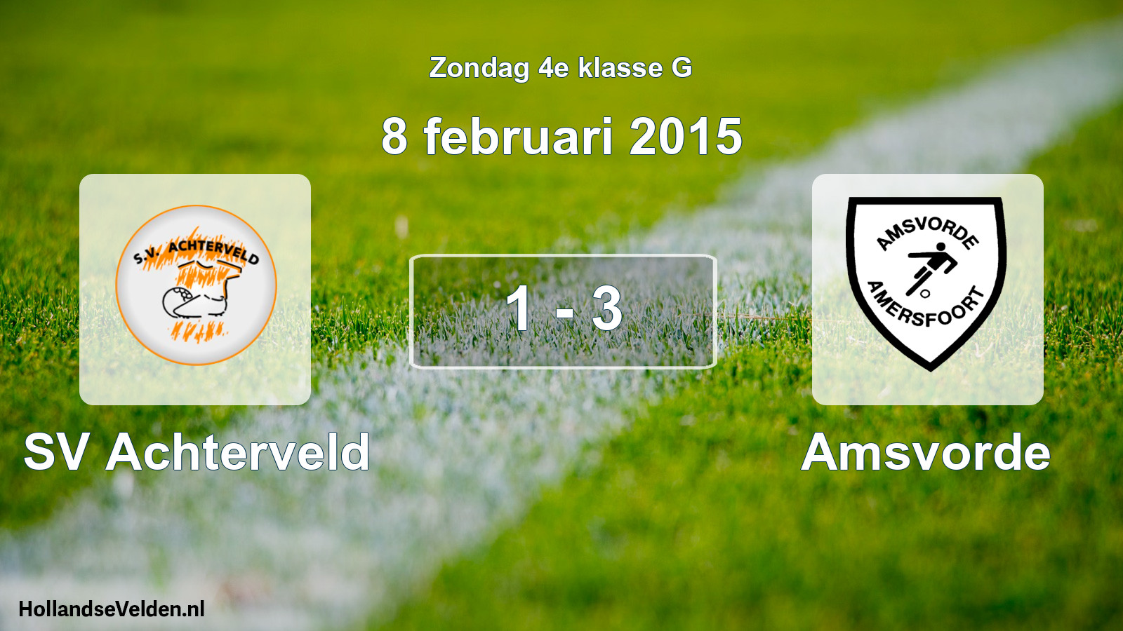 Total number of matches played: SV Achterveld - Amsvorde 1 - 3 (8 February 2015)