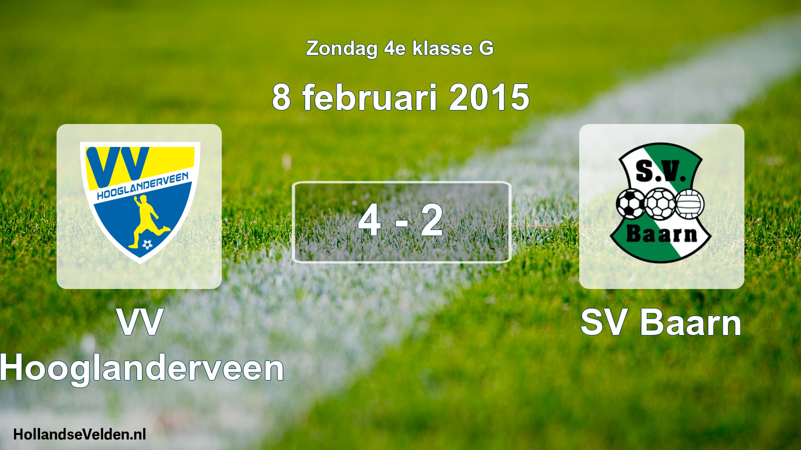 Total number of matches played: VV Hooglanderveen - SV Baarn 4 - 2 (8 February 2015)