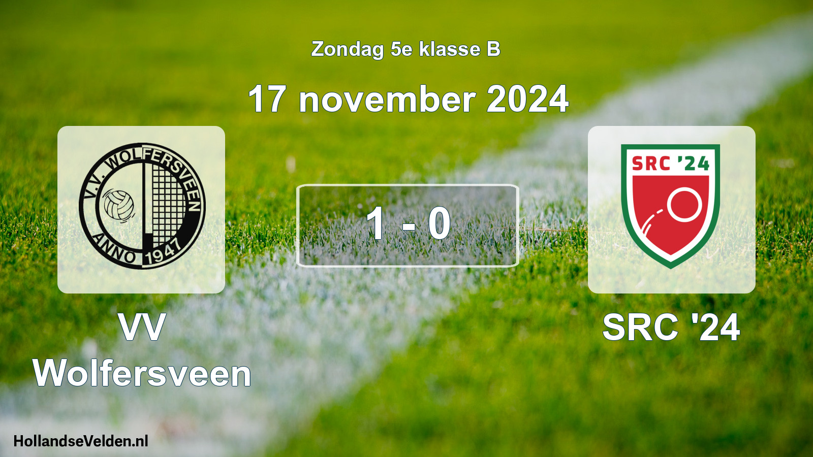 Total number of matches played: VV Wolfersveen - SRC '24 1 - 0 (17 November 2024)