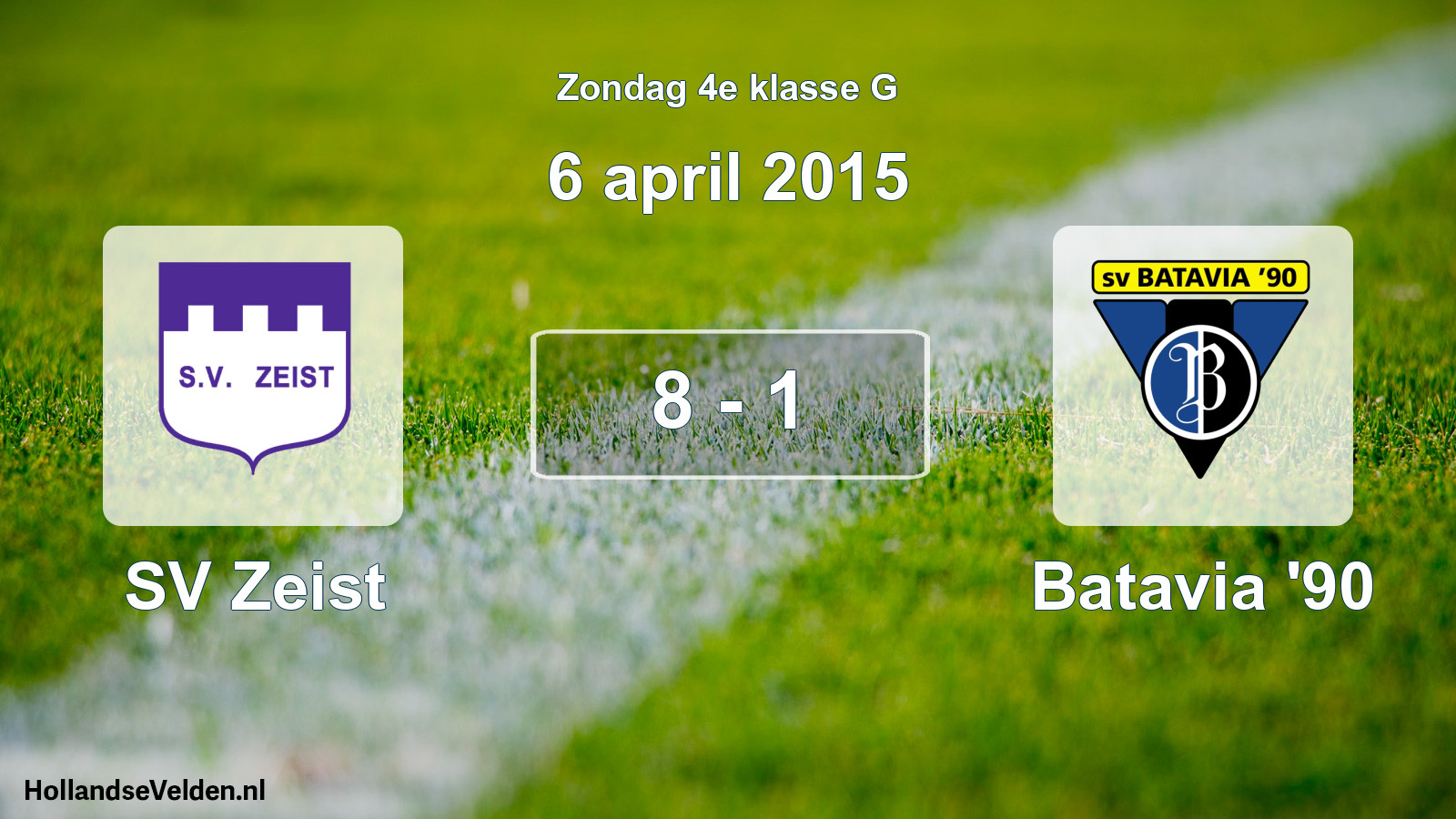 Total number of matches played: SV Zeist - Batavia '90 8 - 1 (6 April 2015)