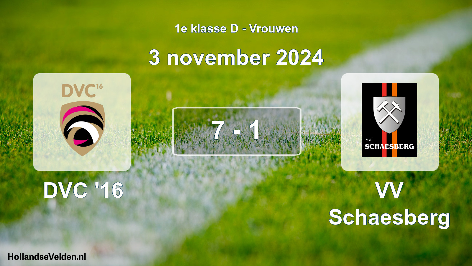 Gespeelde wedstrijd: DVC '16 - VV Schaesberg 7 - 1 (3 november 2024)