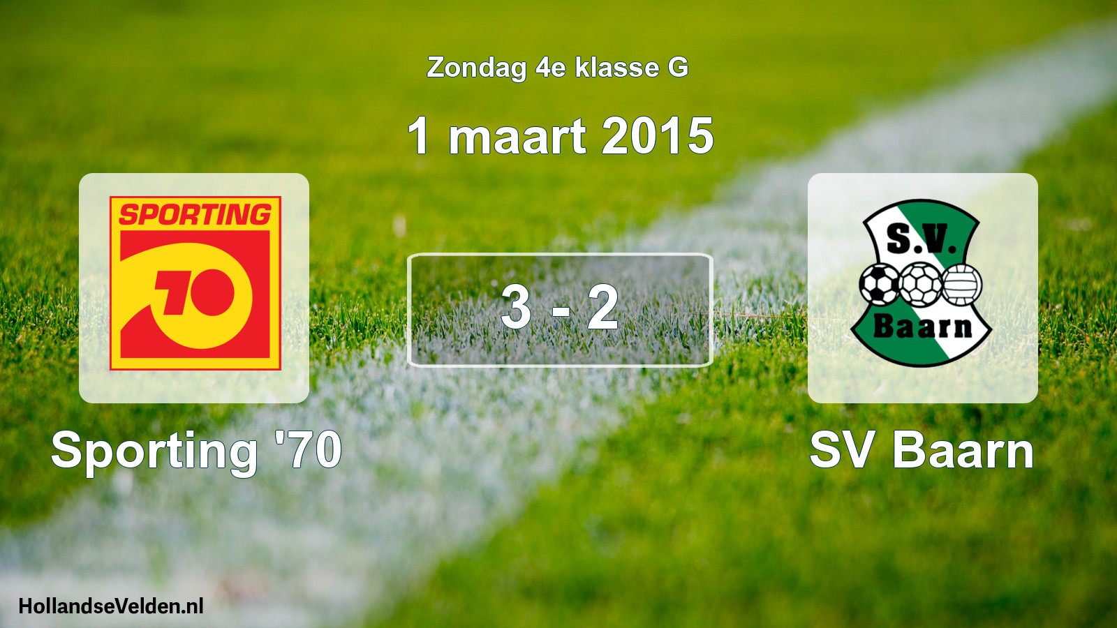 Total number of matches played: Sporting '70 - SV Baarn 3 - 2 (1 March 2015)