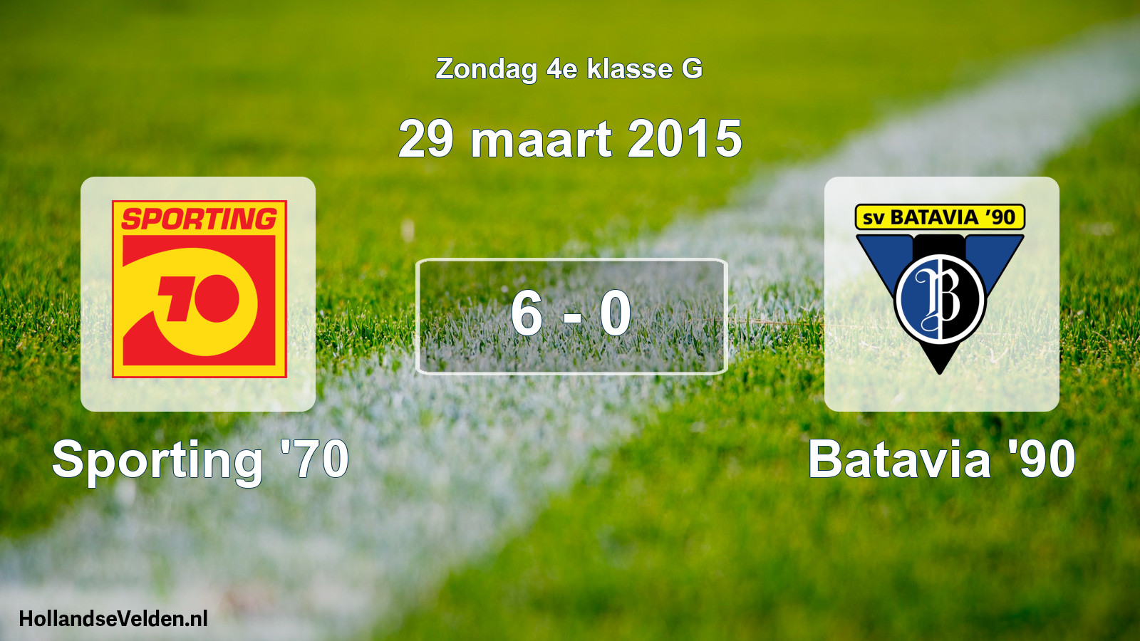 Total number of matches played: Sporting '70 - Batavia '90 6 - 0 (29 March 2015)