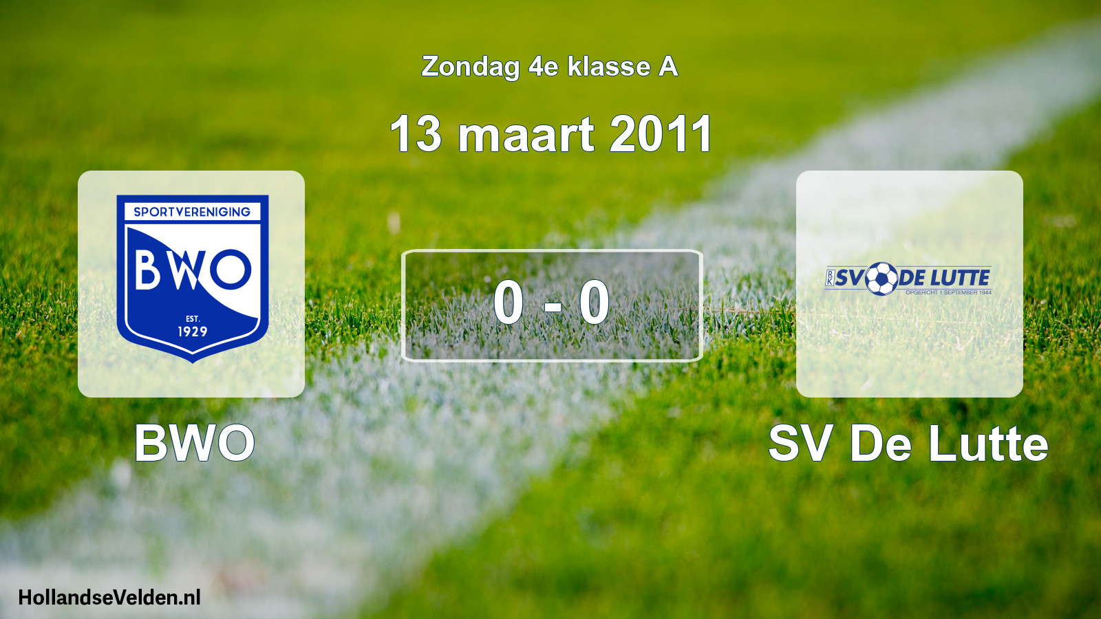 Total number of matches played: BWO - SV De Lutte 0 - 0 (13 March 2011)
