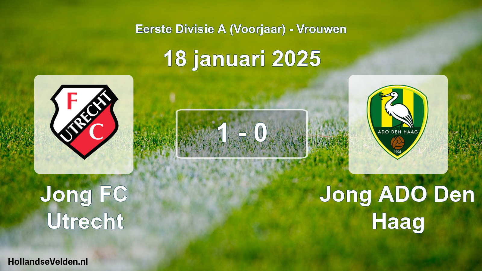 Total number of matches played: Jong FC Utrecht - Jong ADO Den Haag 1 - 0 (18 January 2025)