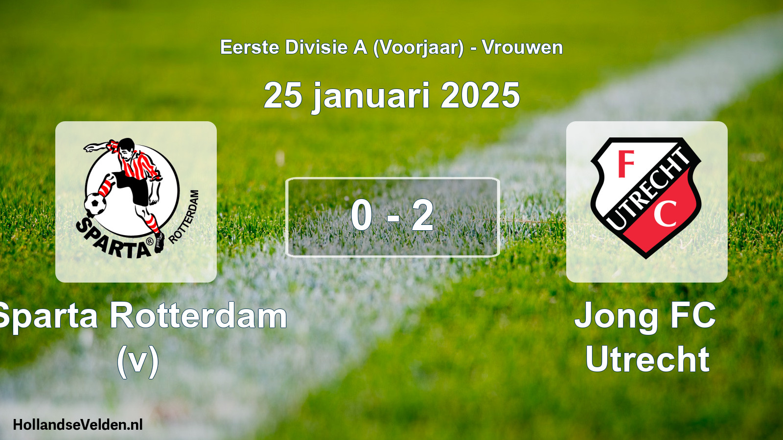 Total number of matches played: Sparta Rotterdam (v) - Jong FC Utrecht 0 - 2 (25 January 2025)