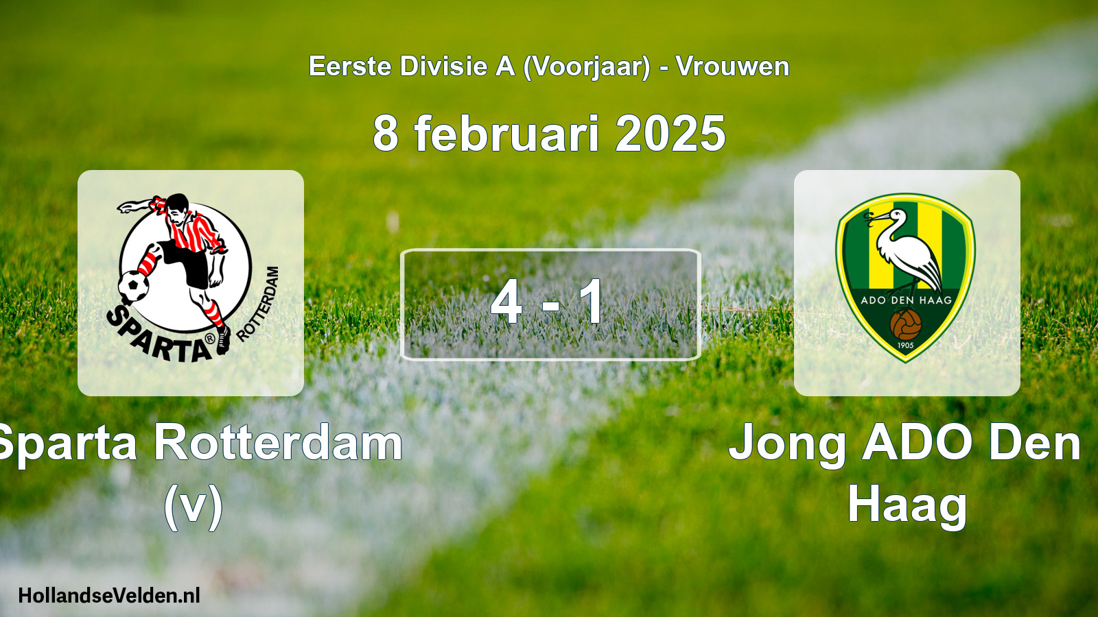 Total number of matches played: Sparta Rotterdam (v) - Jong ADO Den Haag 4 - 1 (8 February 2025)