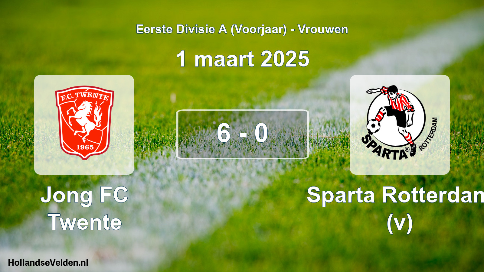 Total number of matches played: Jong FC Twente - Sparta Rotterdam (v) 6 - 0 (1 March 2025)