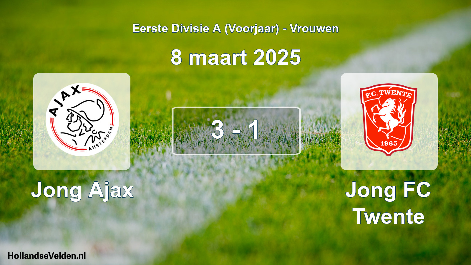 Total number of matches played: Jong Ajax - Jong FC Twente 3 - 1 (8 March 2025)