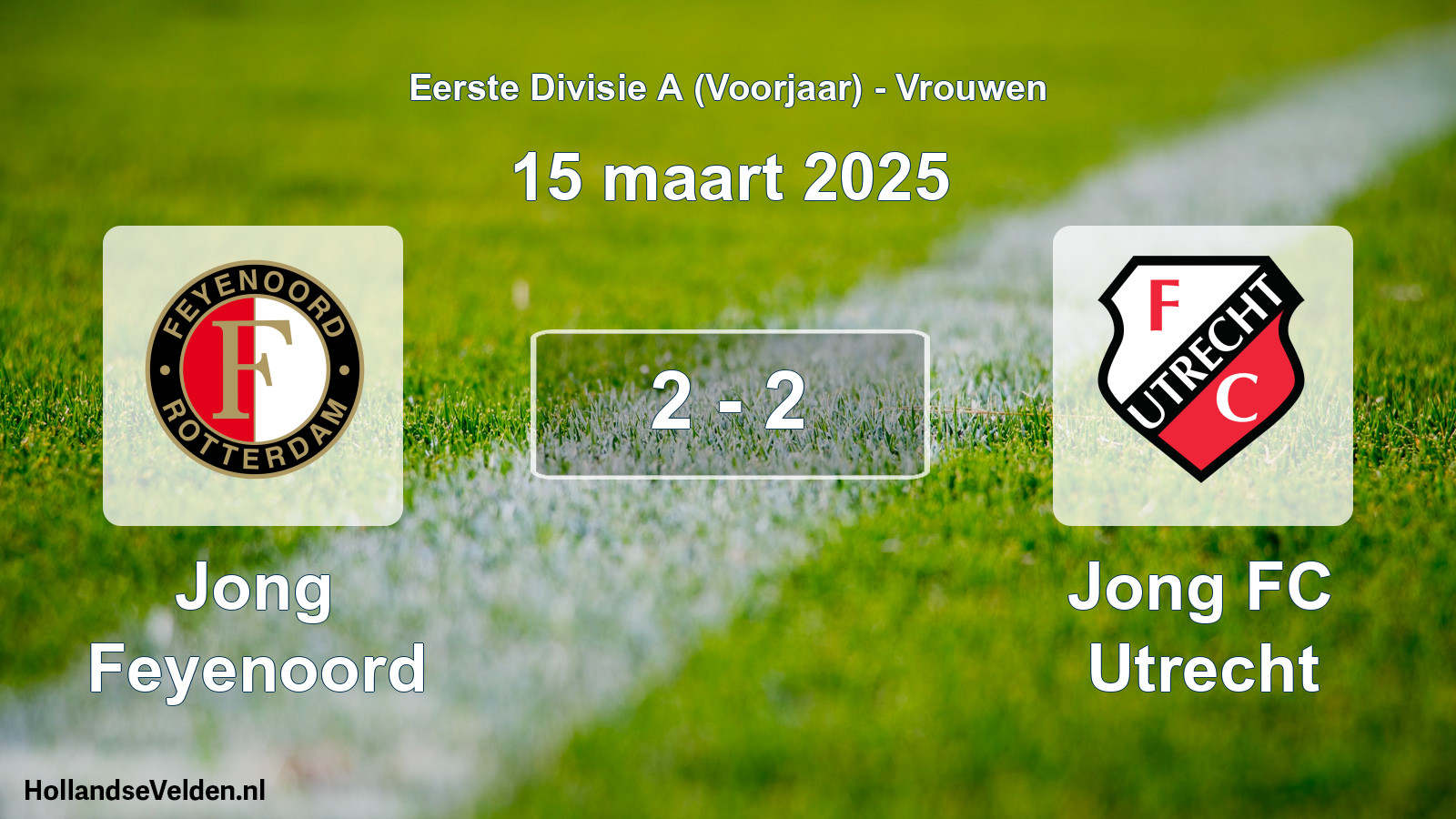 Total number of matches played: Jong Feyenoord - Jong FC Utrecht 2 - 2 (15 March 2025)