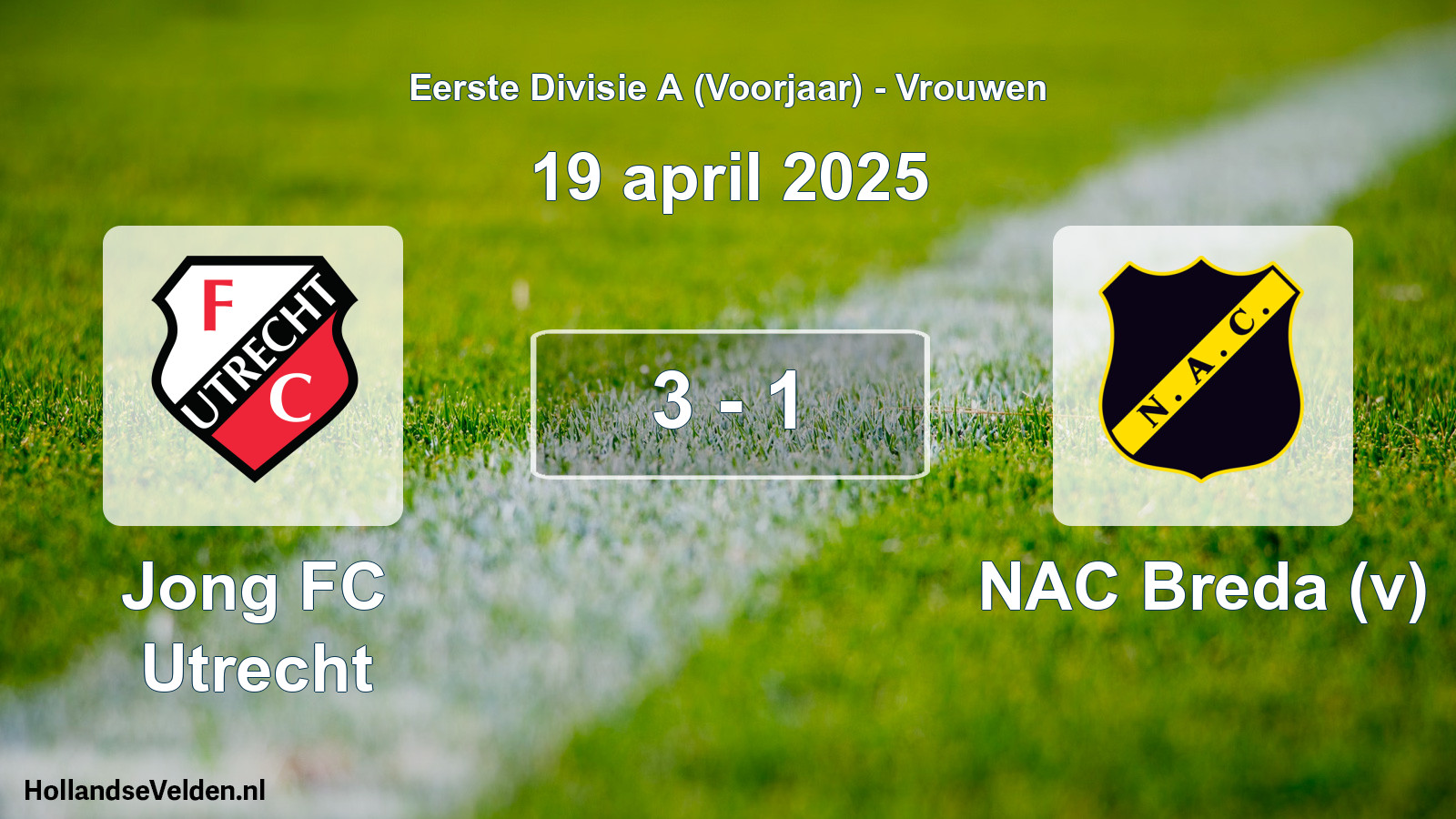 Total number of matches played: Jong FC Utrecht - NAC Breda (v) 3 - 1 (19 April 2025)