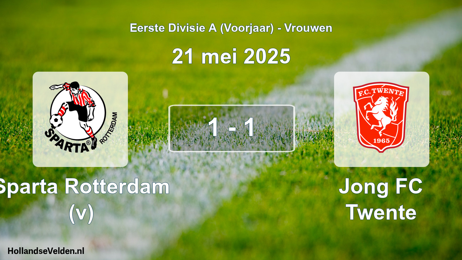 Total number of matches played: Sparta Rotterdam (v) - Jong FC Twente 1 - 1 (21 May 2025)
