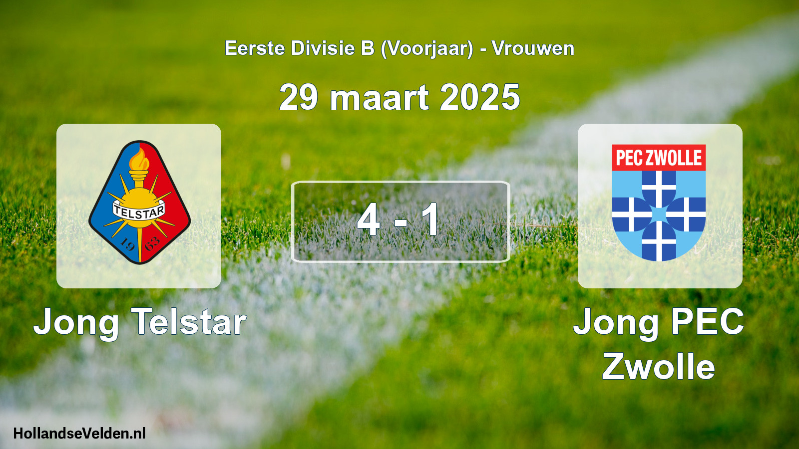 Gespeelde wedstrijd: Jong Telstar - Jong PEC Zwolle 4 - 1 (29 maart 2025)
