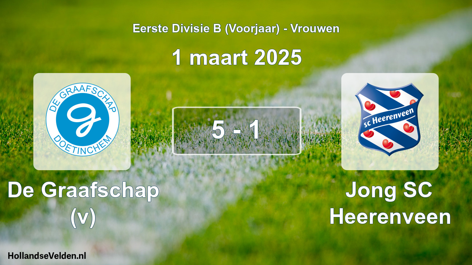 Total number of matches played: De Graafschap (v) - Jong SC Heerenveen 5 - 1 (1 March 2025)