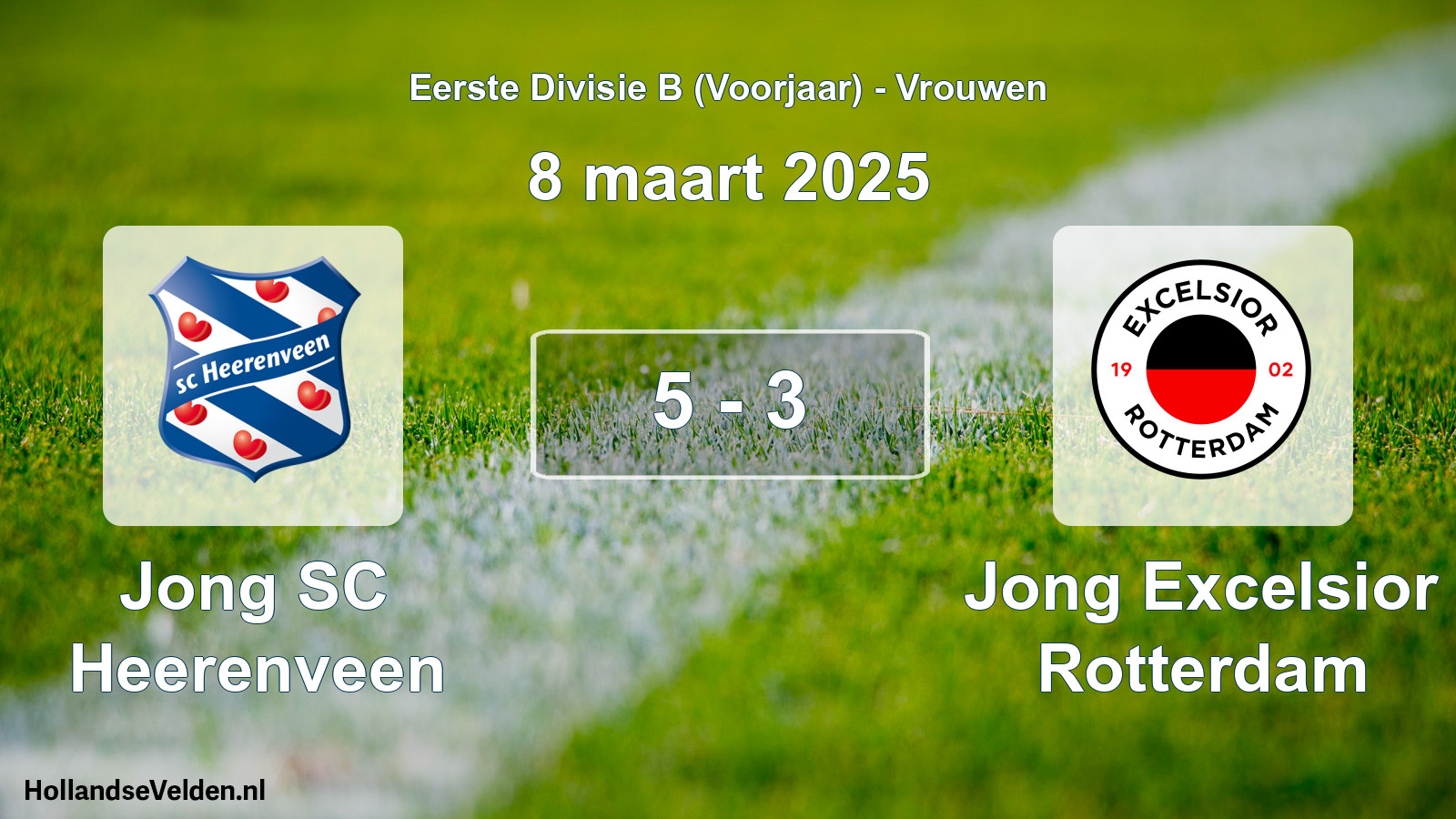 Gespeelde wedstrijd: Jong SC Heerenveen - Jong Excelsior Rotterdam 5 - 3 (8 maart 2025)
