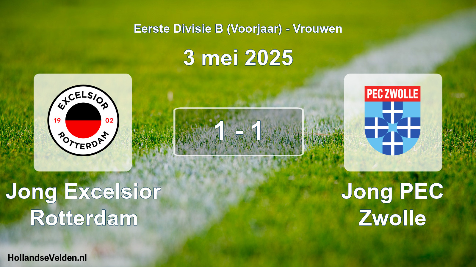 Total number of matches played: Jong Excelsior Rotterdam - Jong PEC Zwolle 1 - 1 (3 May 2025)