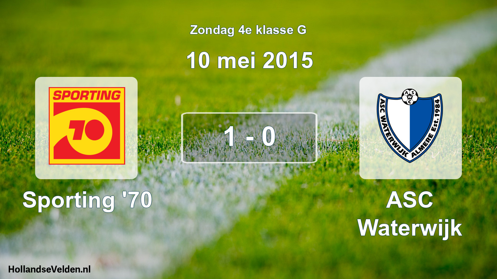 Total number of matches played: Sporting '70 - ASC Waterwijk 1 - 0 (10 May 2015)