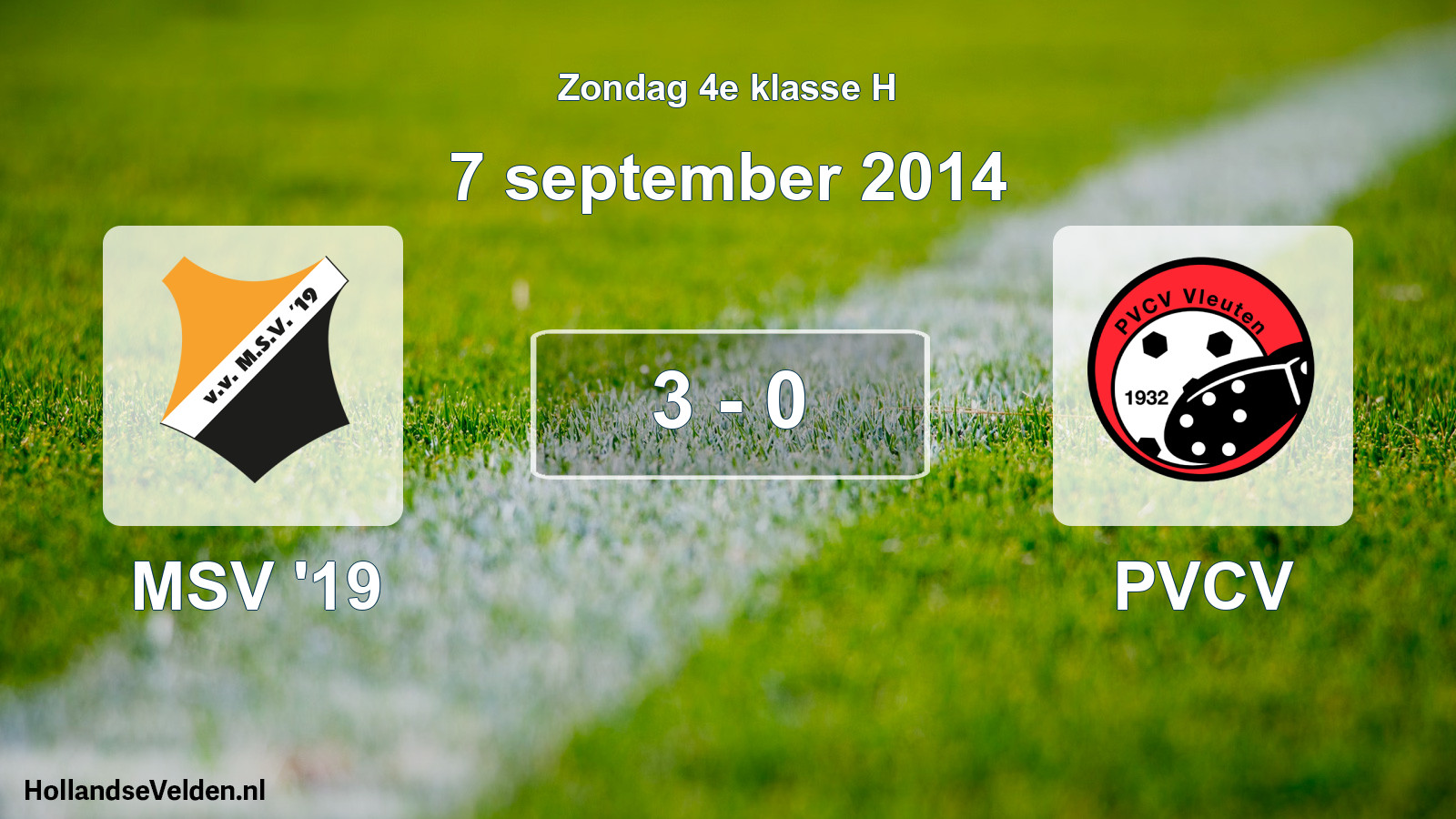 Total number of matches played: MSV '19 - PVCV 3 - 0 (7 September 2014)