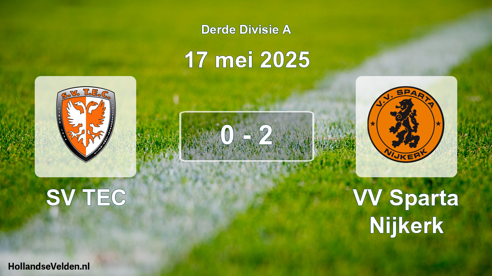 Total number of matches played: SV TEC - VV Sparta Nijkerk 0 - 2 (17 May 2025)