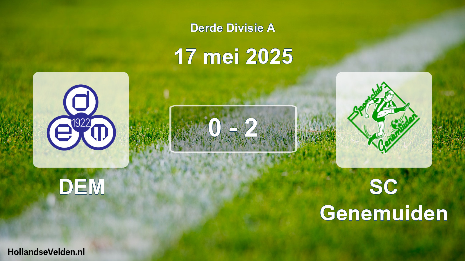 Total number of matches played: DEM - SC Genemuiden 0 - 2 (17 May 2025)