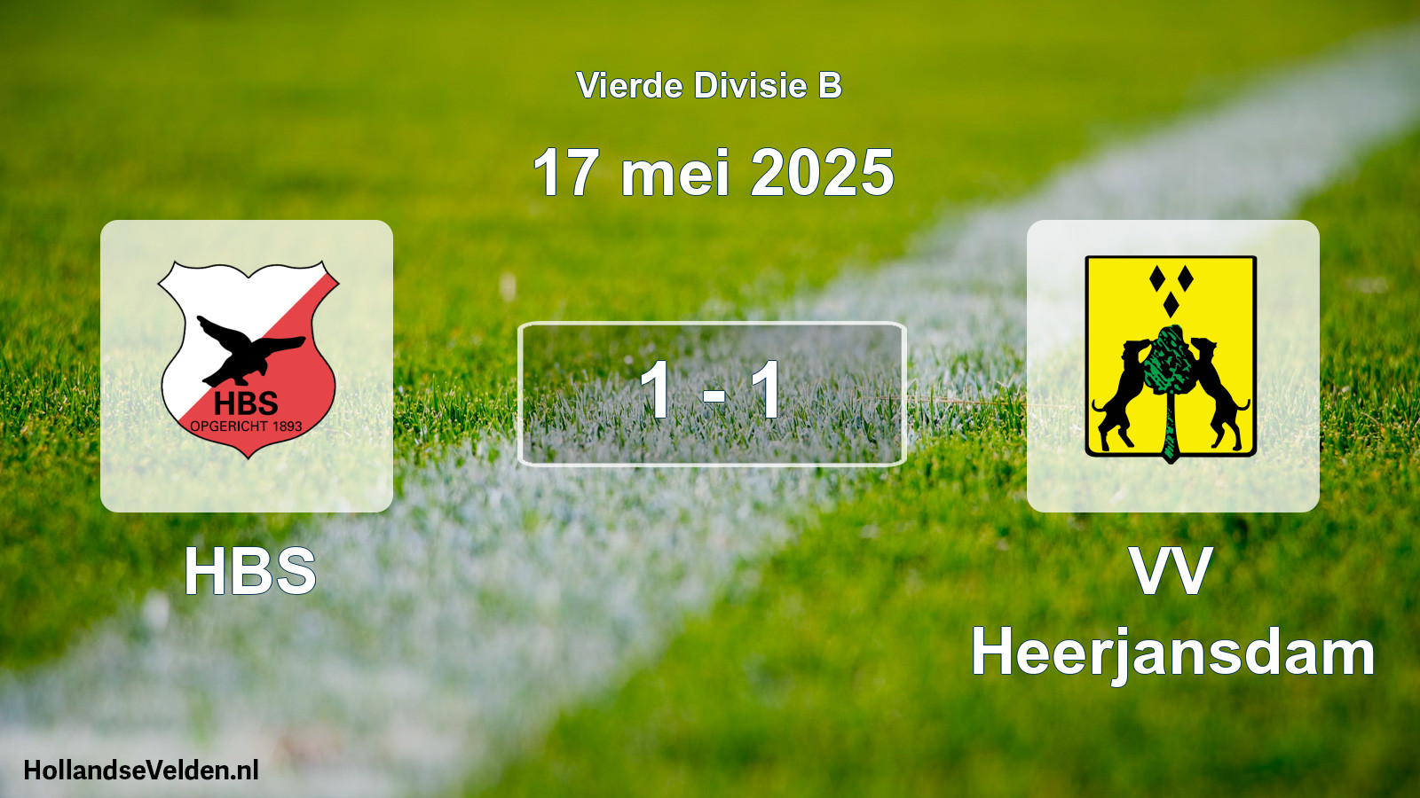 Total number of matches played: HBS - VV Heerjansdam 1 - 1 (17 May 2025)