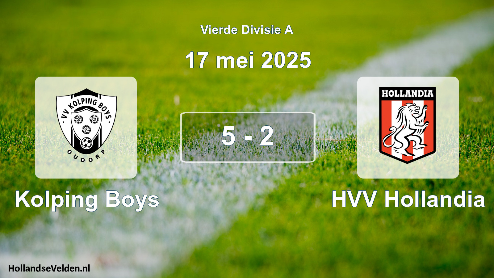 Total number of matches played: Kolping Boys - HVV Hollandia 5 - 2 (17 May 2025)