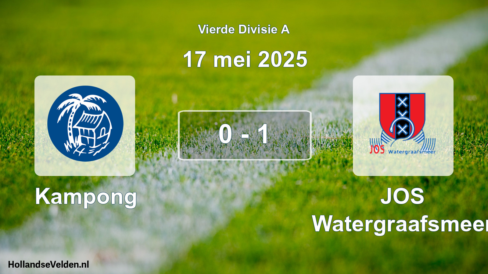 Total number of matches played: Kampong - JOS Watergraafsmeer 0 - 1 (17 May 2025)