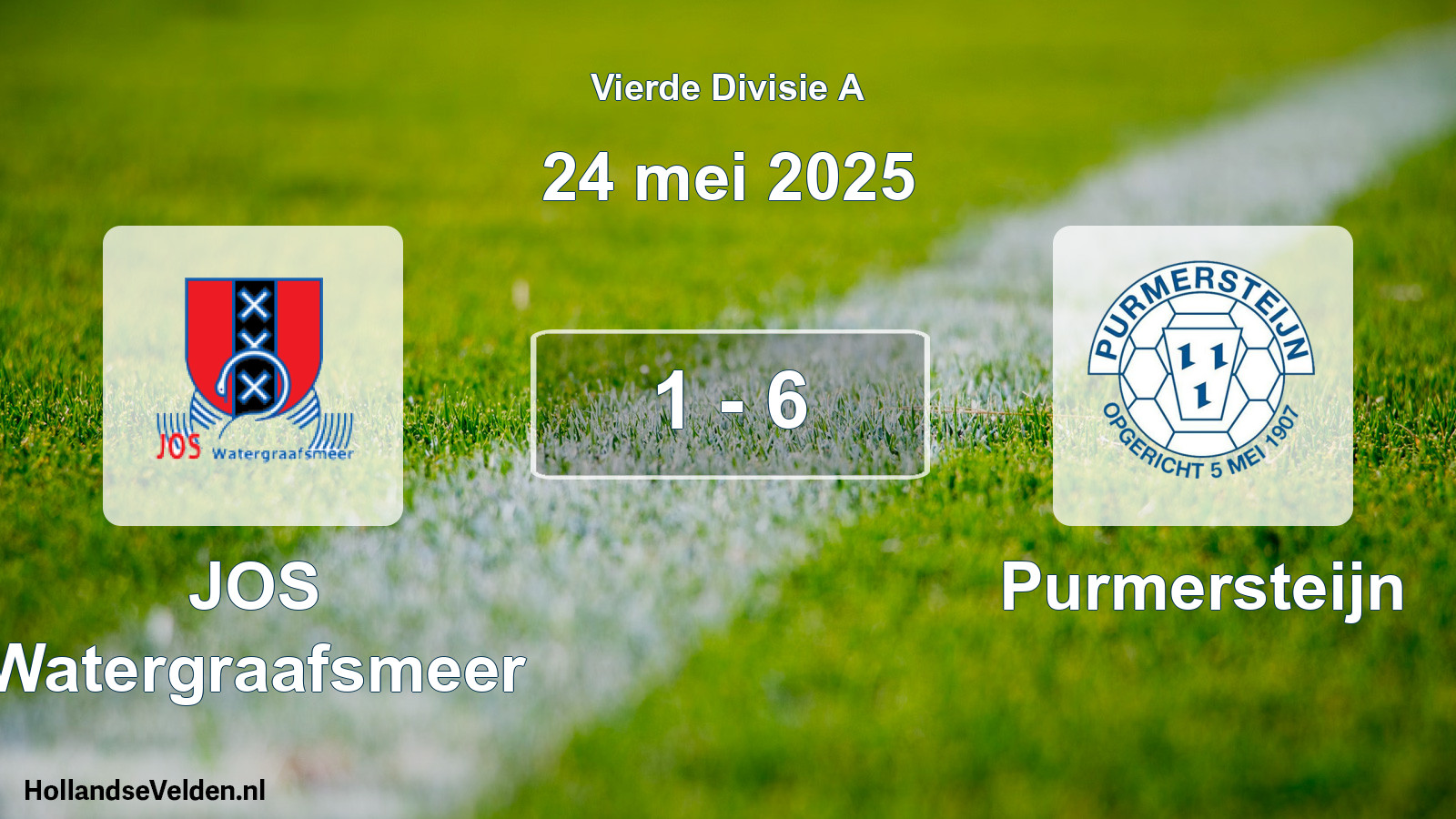 Total number of matches played: JOS Watergraafsmeer - Purmersteijn 1 - 6 (24 May 2025)