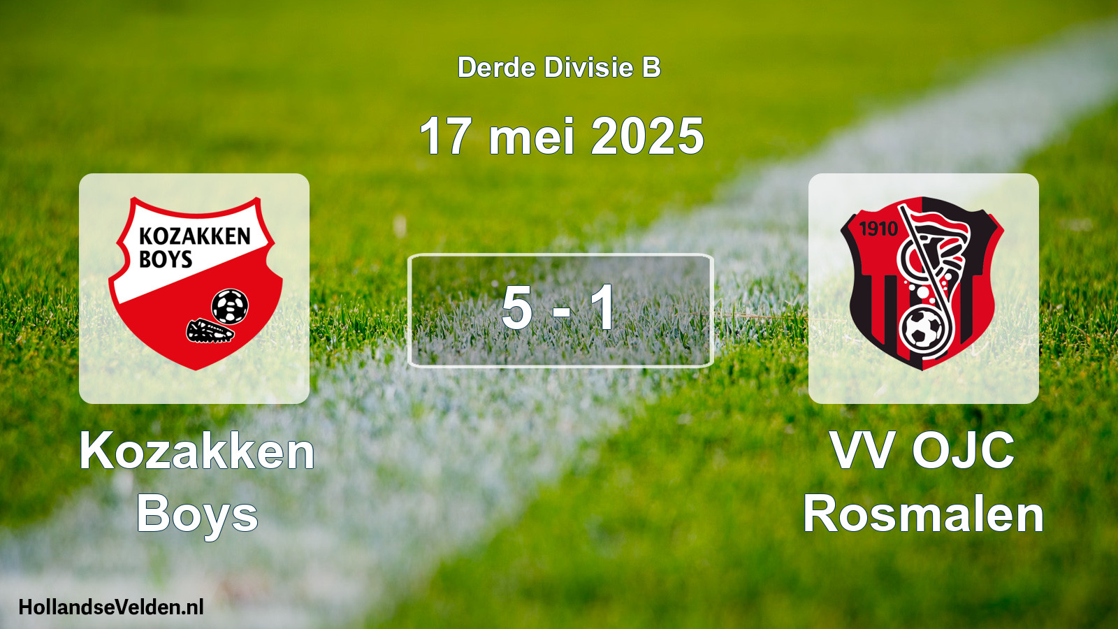 Total number of matches played: Kozakken Boys - VV OJC Rosmalen 5 - 1 (17 May 2025)