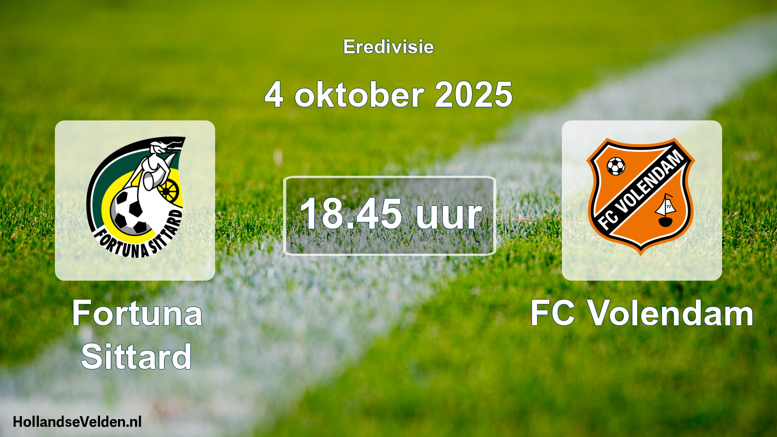 Geplande wedstrijd: Fortuna Sittard - FC Volendam (4 oktober 2025)