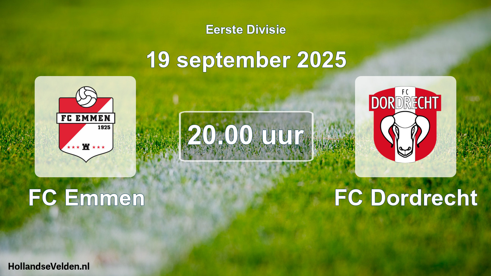 Scheduled Match: FC Emmen - FC Dordrecht (19 September 2025)