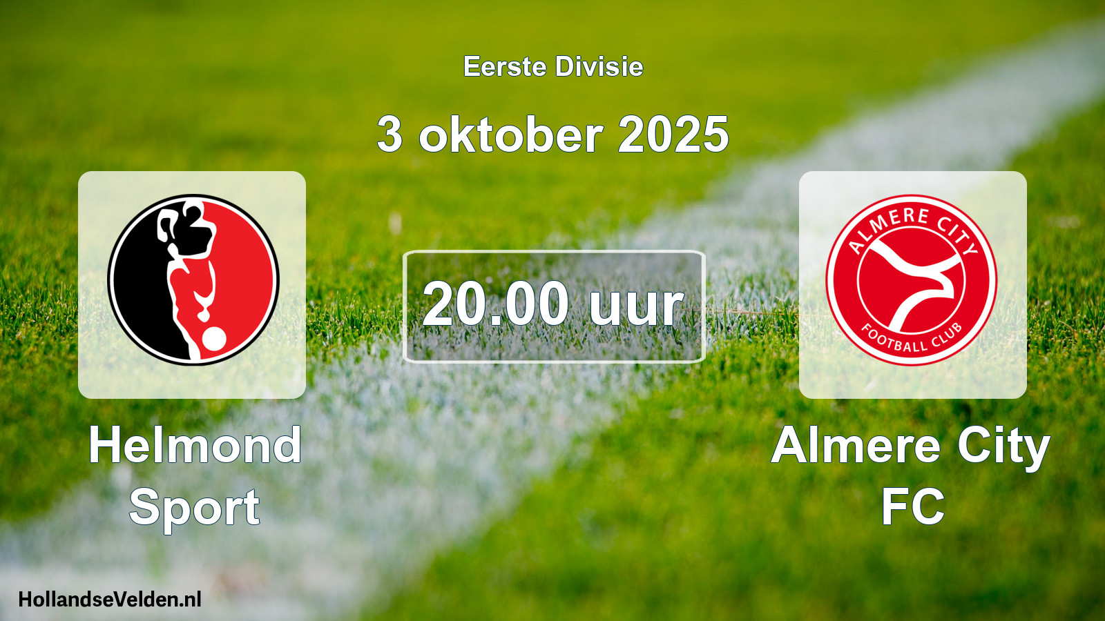 Geplande wedstrijd: Helmond Sport - Almere City FC (3 oktober 2025)