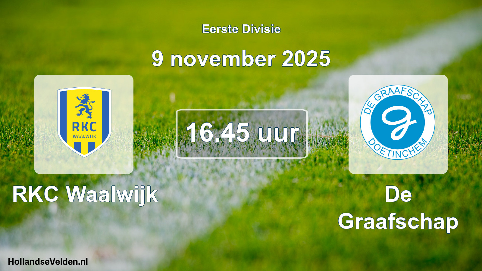 Geplande wedstrijd: RKC Waalwijk - De Graafschap (9 november 2025)