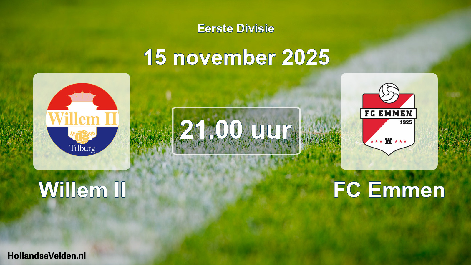 Scheduled Match: Willem II - FC Emmen (15 November 2025)