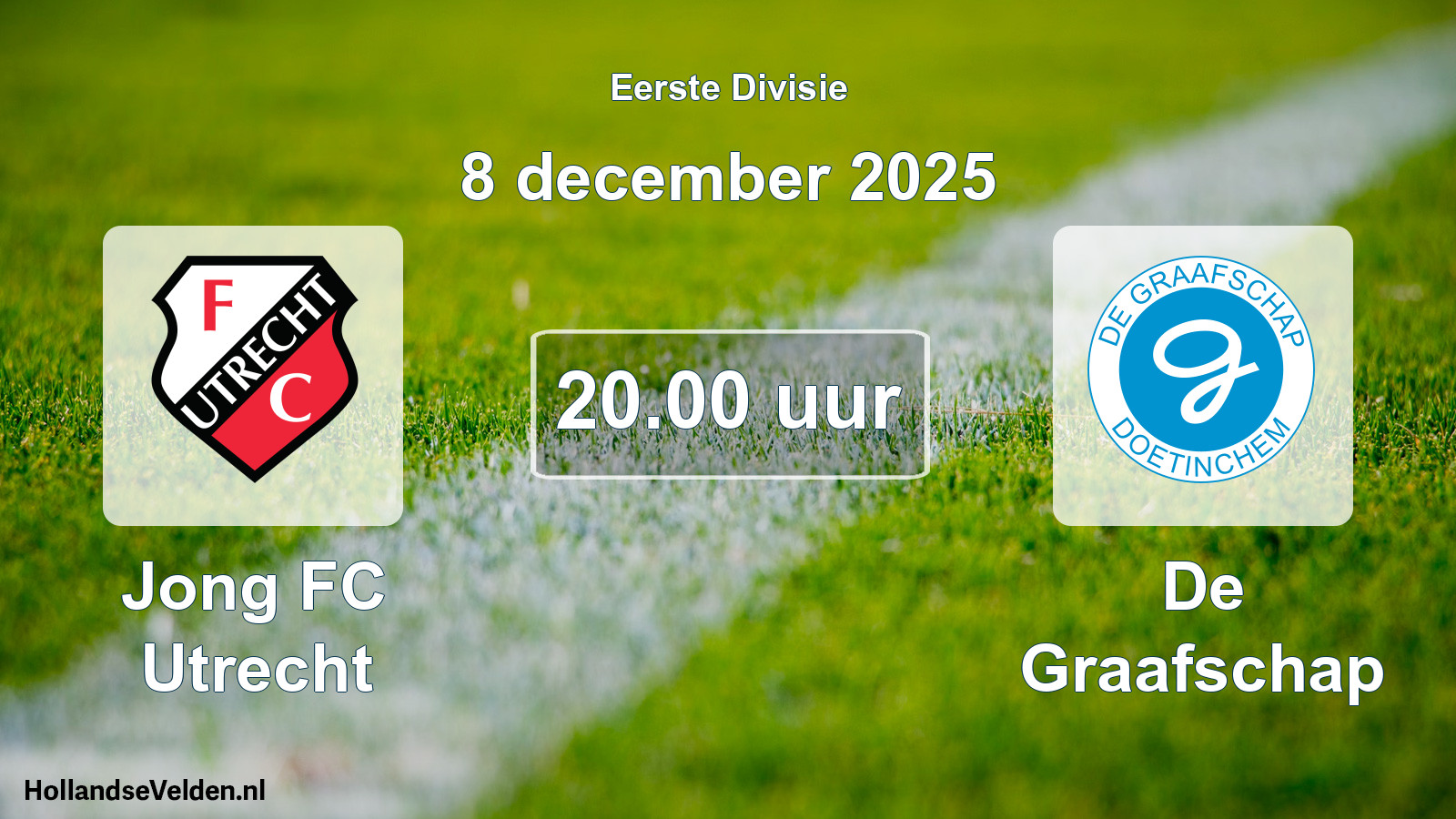 Geplande wedstrijd: Jong FC Utrecht - De Graafschap (8 december 2025)