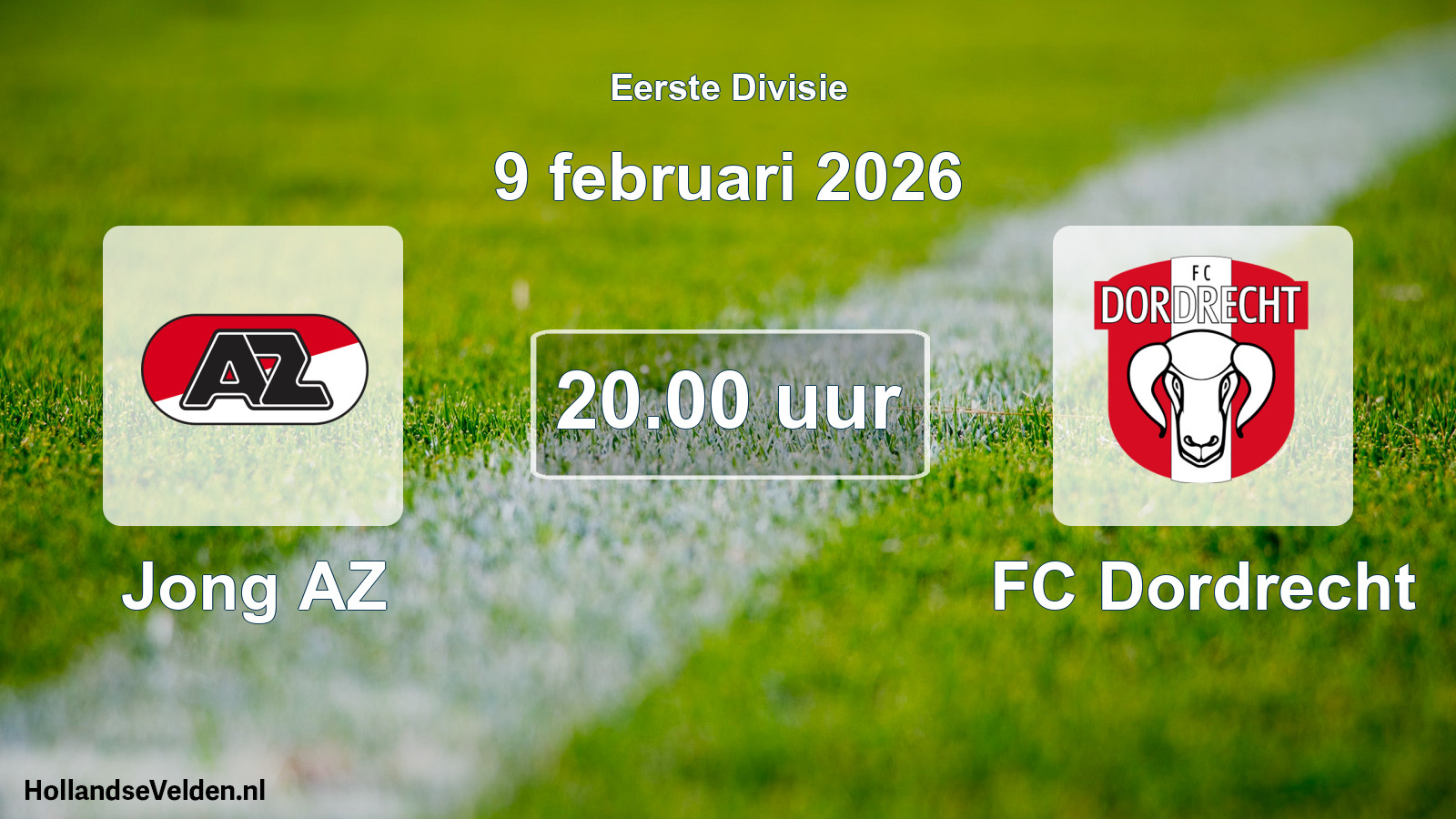 Scheduled Match: Jong AZ - FC Dordrecht (9 February 2026)
