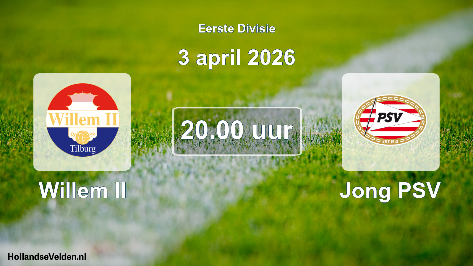 Geplande wedstrijd: Willem II - Jong PSV (3 april 2026)
