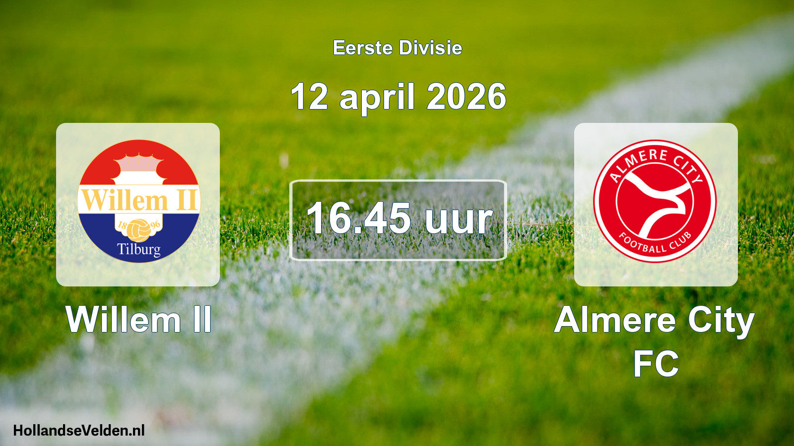 Scheduled Match: Willem II - Almere City FC (12 April 2026)