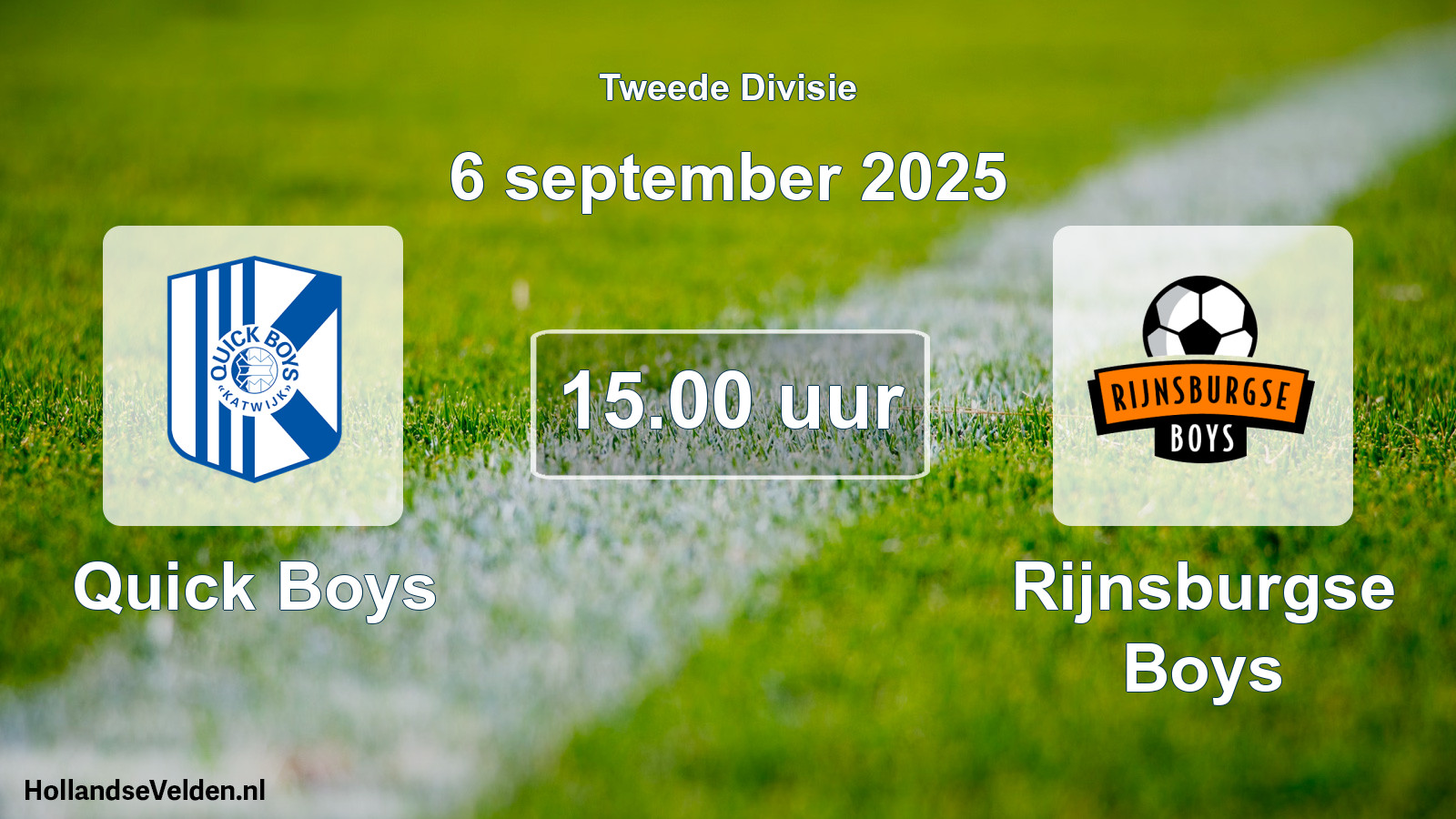 Scheduled Match: Quick Boys - Rijnsburgse Boys (6 September 2025)
