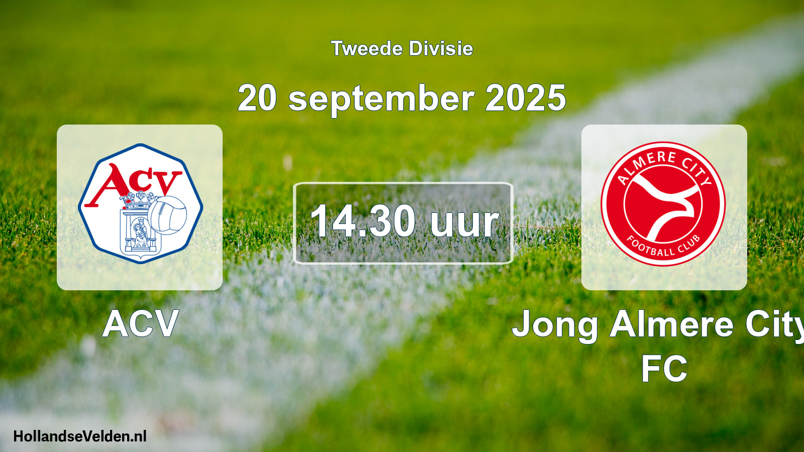 Scheduled Match: ACV - Jong Almere City FC (20 September 2025)