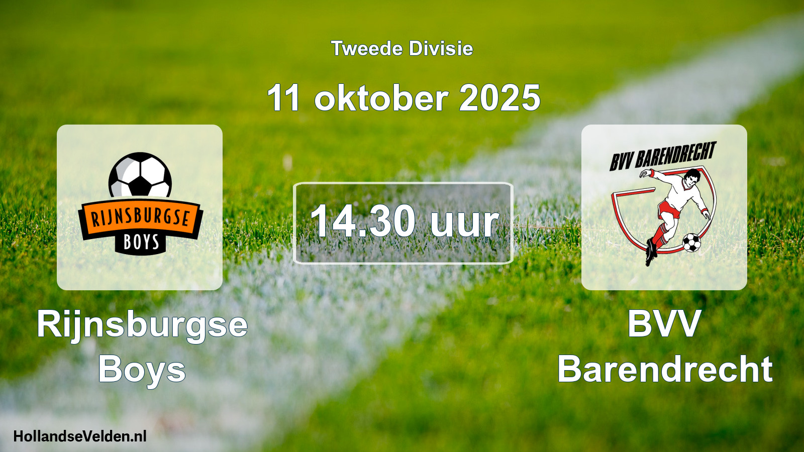 Scheduled Match: Rijnsburgse Boys - BVV Barendrecht (11 October 2025)