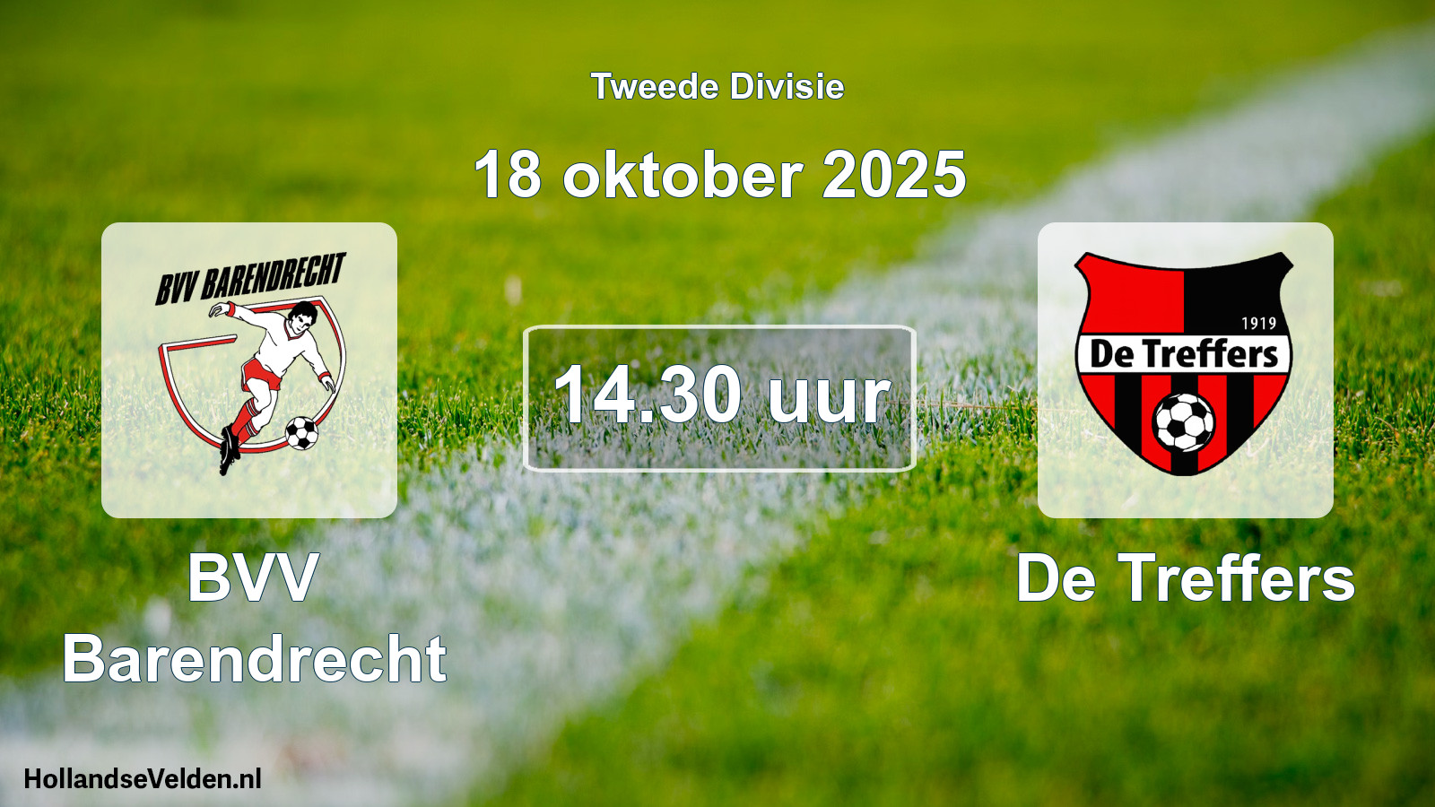 Scheduled Match: BVV Barendrecht - De Treffers (18 October 2025)