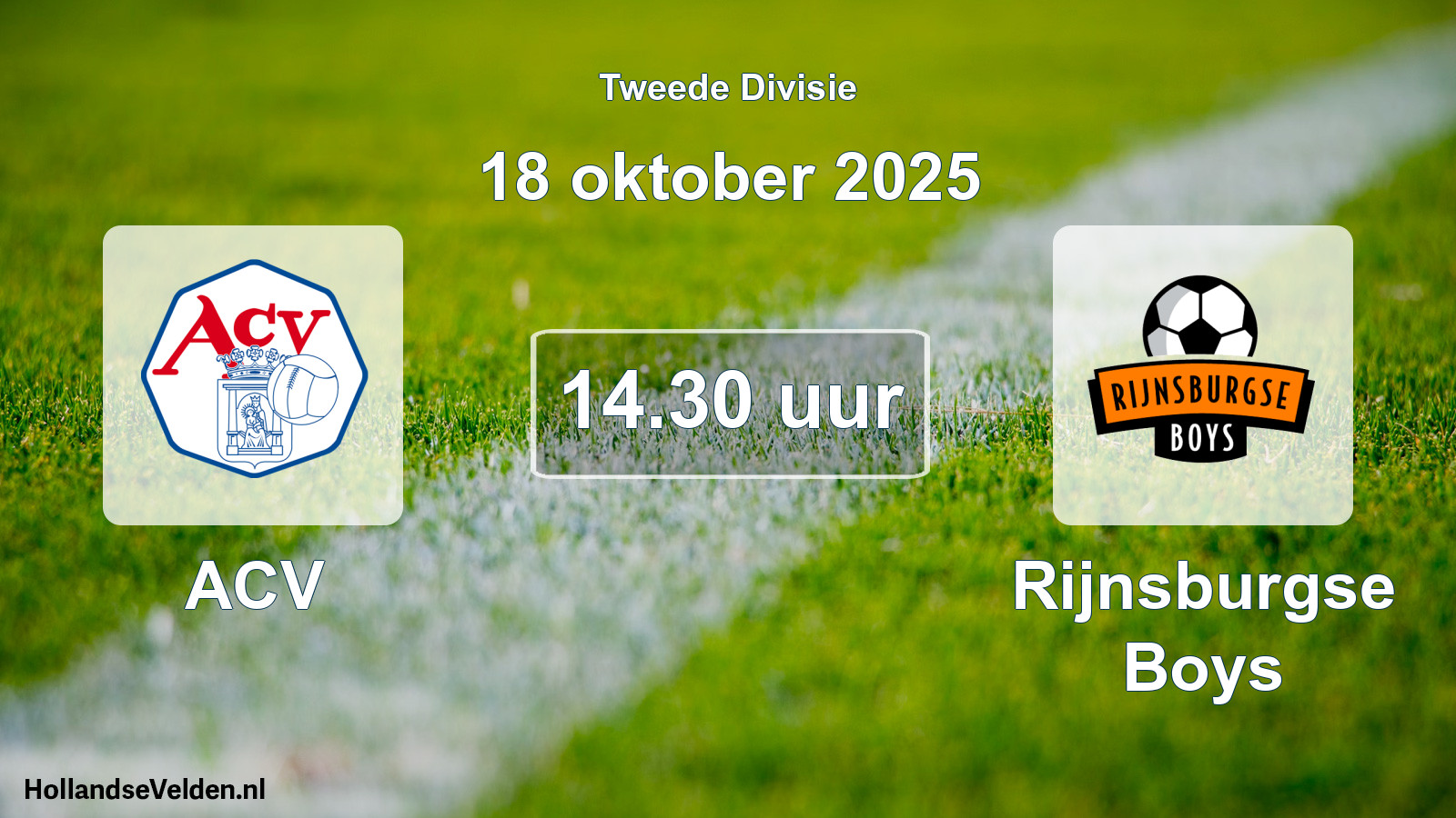 Scheduled Match: ACV - Rijnsburgse Boys (18 October 2025)