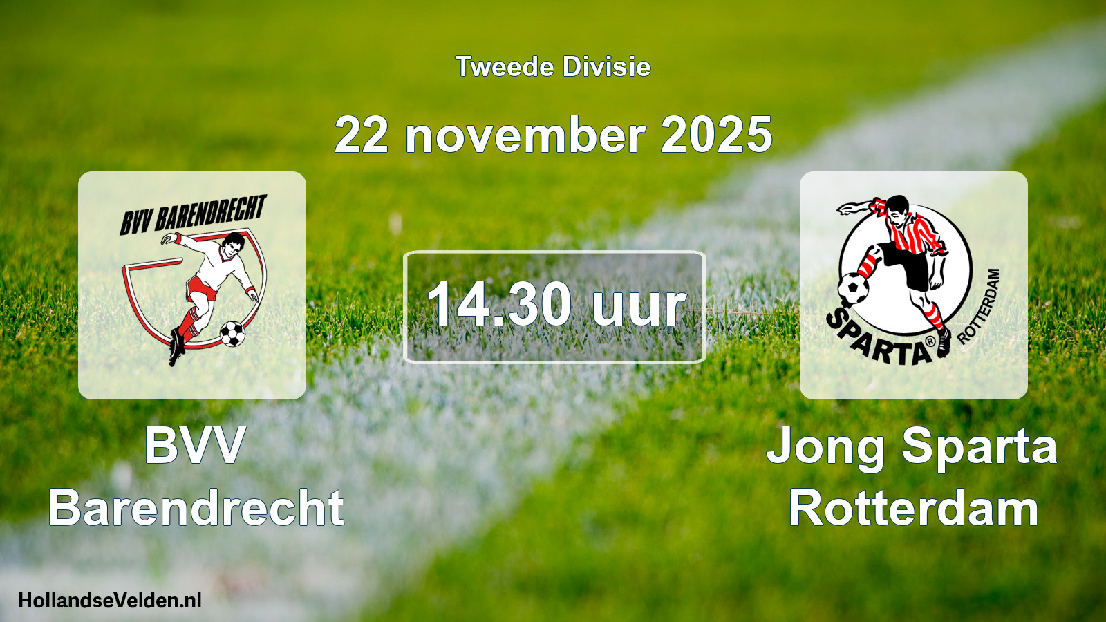 Scheduled Match: BVV Barendrecht - Jong Sparta Rotterdam (22 November 2025)