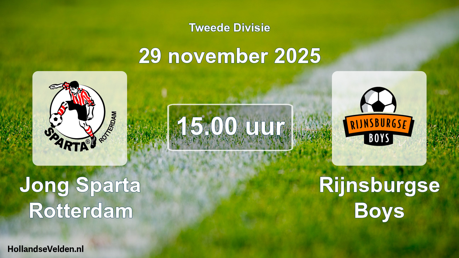 Scheduled Match: Jong Sparta Rotterdam - Rijnsburgse Boys (29 November 2025)