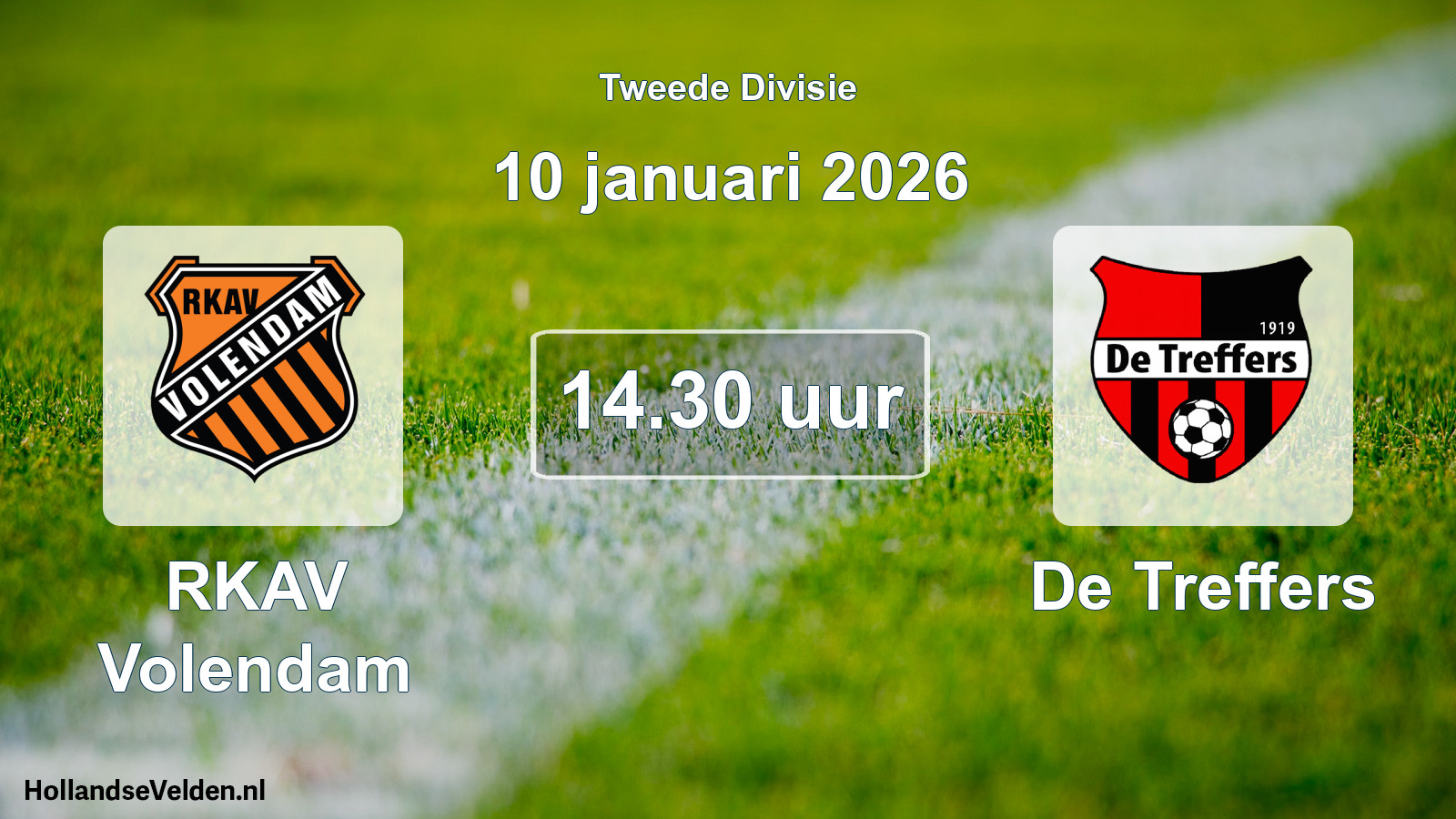 Geplande wedstrijd: RKAV Volendam - De Treffers (10 januari 2026)