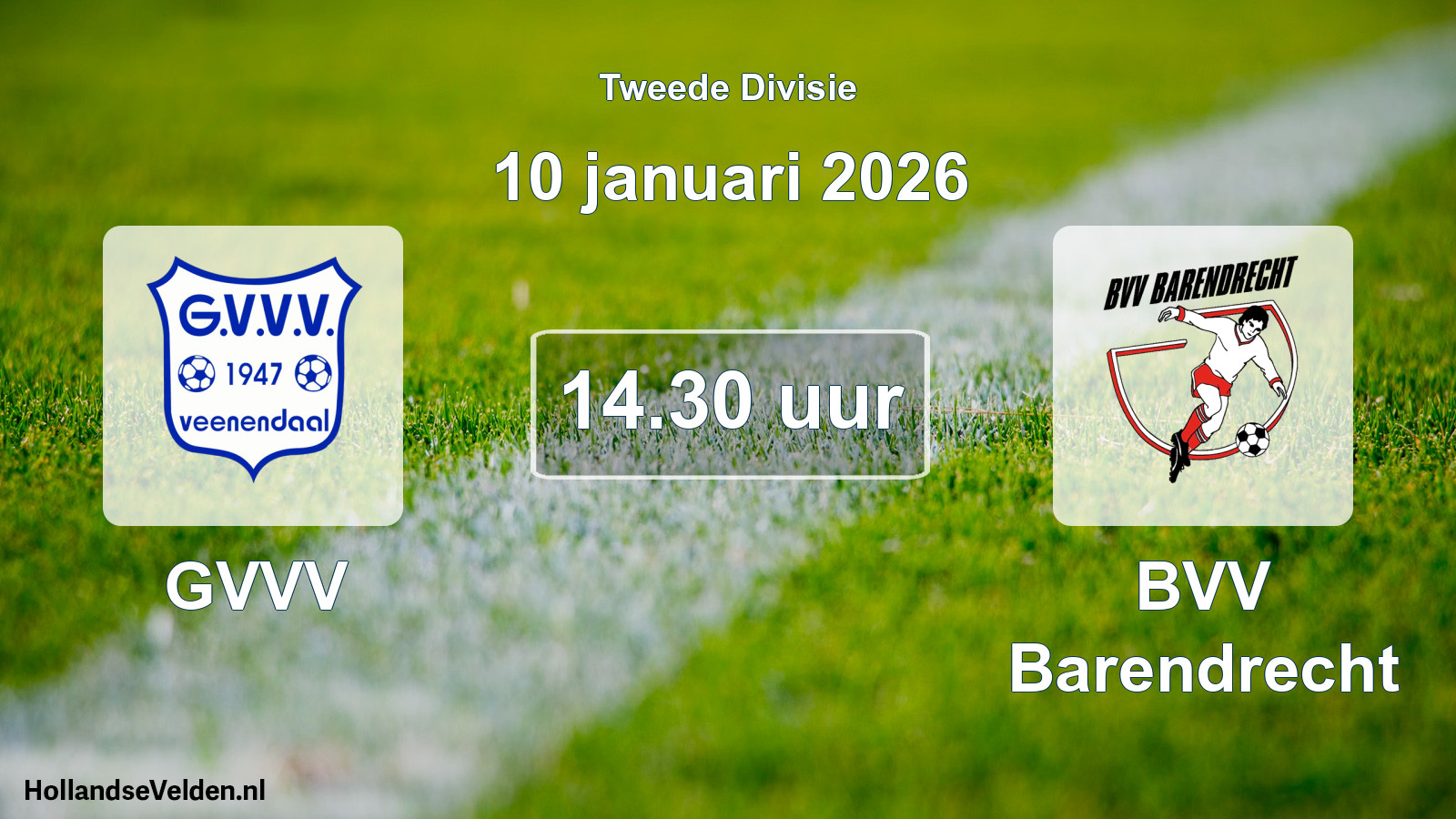 Scheduled Match: GVVV - BVV Barendrecht (10 January 2026)