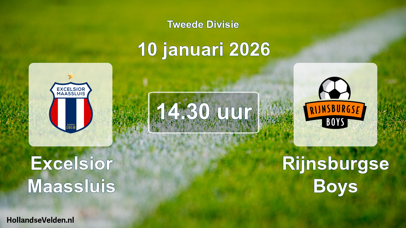 Scheduled Match: Excelsior Maassluis - Rijnsburgse Boys (10 January 2026)